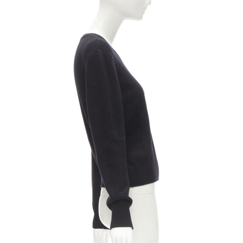 Chanel CHANEL black cashmere blend gold bead pearl CC embellished badge sweater FR42 L Size L / US 10 / IT 46 - 4 Thumbnail