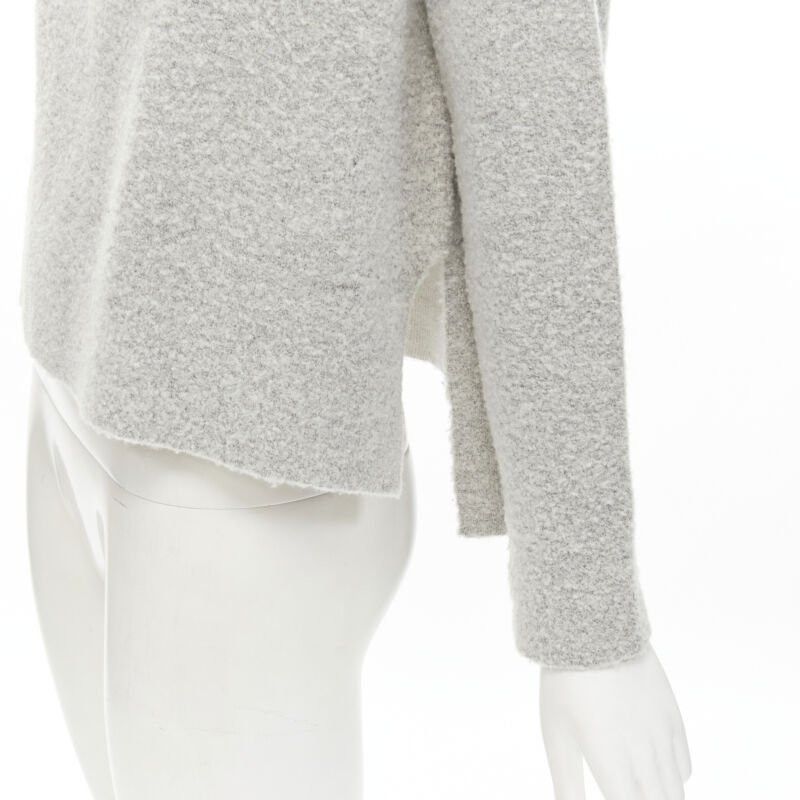 Theory THEORY grey wool blend fuzzy stand collar step hem sweater XS Size XS / US 0-2 / IT 36-38 - 7 Thumbnail