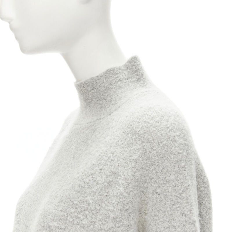 Theory THEORY grey wool blend fuzzy stand collar step hem sweater XS Size XS / US 0-2 / IT 36-38 - 2 Thumbnail