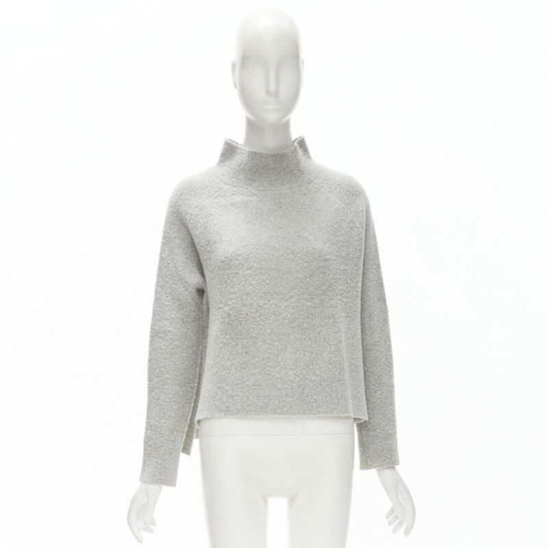 Theory THEORY grey wool blend fuzzy stand collar step hem sweater XS Size XS / US 0-2 / IT 36-38 - 9 Thumbnail