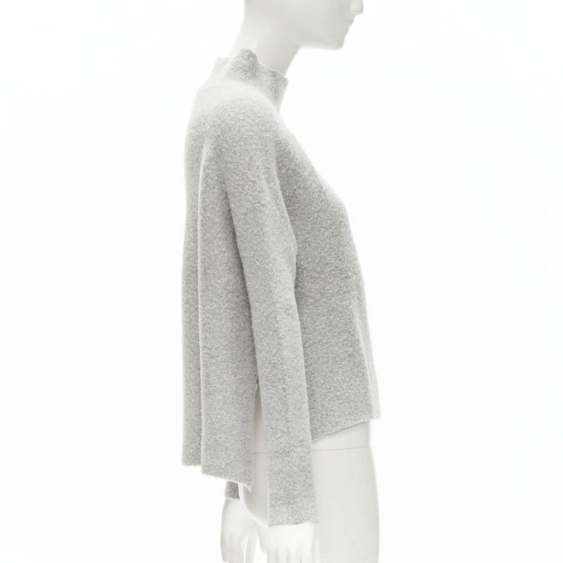 Theory THEORY grey wool blend fuzzy stand collar step hem sweater XS Size XS / US 0-2 / IT 36-38 - 4 Thumbnail