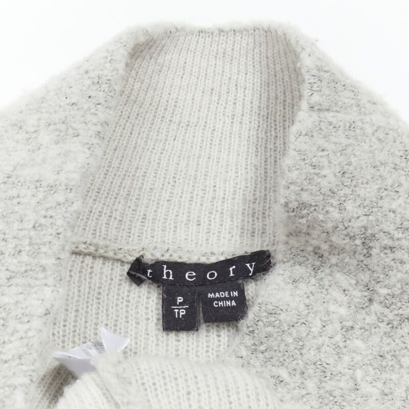 Theory THEORY grey wool blend fuzzy stand collar step hem sweater XS Size XS / US 0-2 / IT 36-38 - 8 Thumbnail