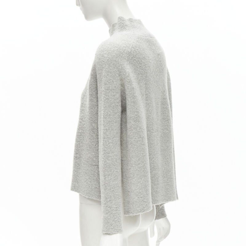 Theory THEORY grey wool blend fuzzy stand collar step hem sweater XS Size XS / US 0-2 / IT 36-38 - 6 Thumbnail