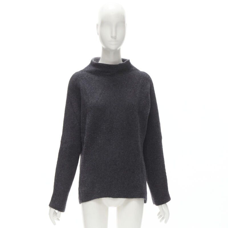 Vince VINCE merino wool cashmere blend ribbed knit mock neck oversized sweater XS Size XS / US 0-2 / IT 36-38 - 9 Thumbnail
