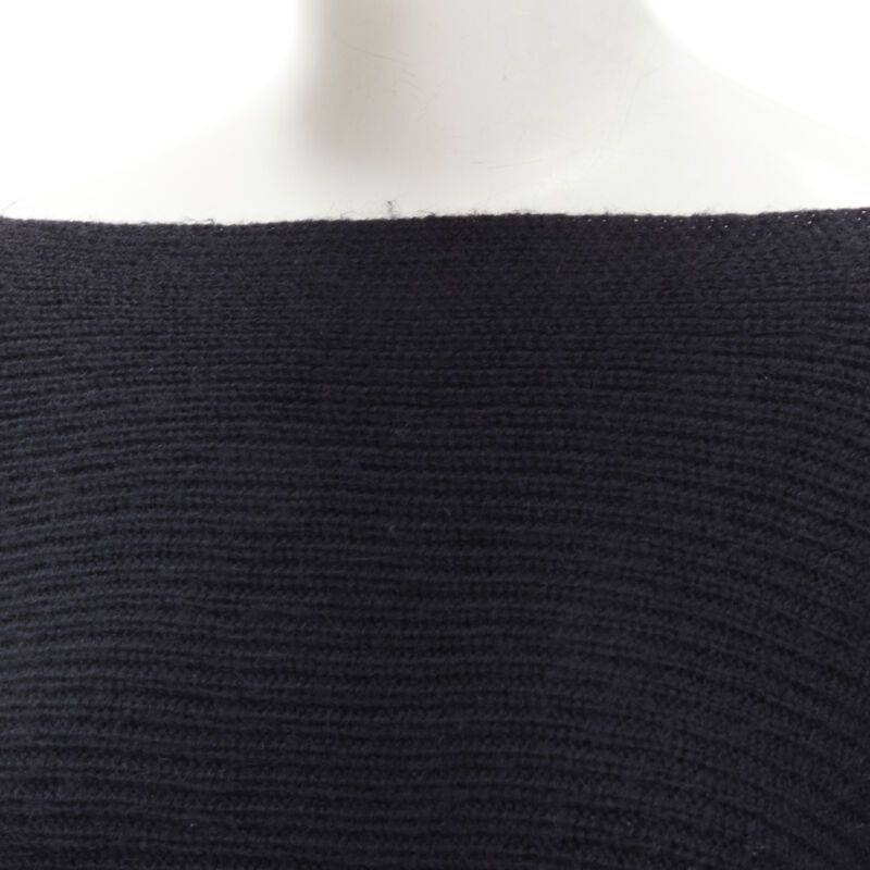 Vince VINCE black merino wool blend boat wide boat neck high low sweater M Size M / US 6-8 / IT 42-44 - 7 Thumbnail