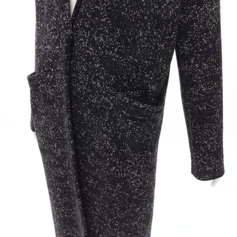Theory THEORY black grey speckle wool blend knitted robe coat S Size S / US 4 / IT 40 - 7 Thumbnail