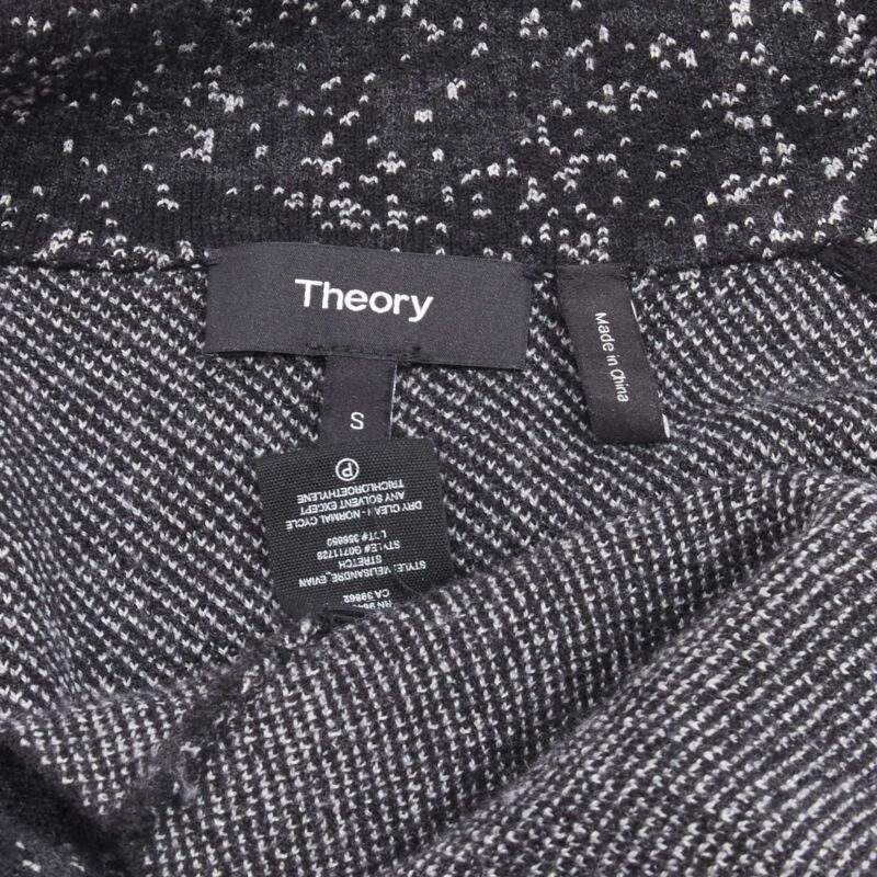 Theory THEORY black grey speckle wool blend knitted robe coat S Size S / US 4 / IT 40 - 8 Thumbnail