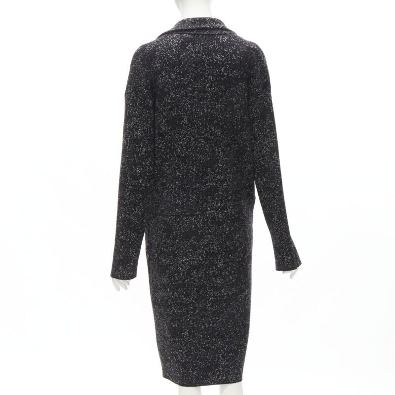 Theory THEORY black grey speckle wool blend knitted robe coat S Size S / US 4 / IT 40 - 5 Thumbnail