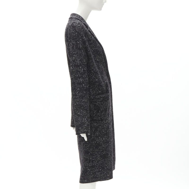 Theory THEORY black grey speckle wool blend knitted robe coat S Size S / US 4 / IT 40 - 4 Thumbnail