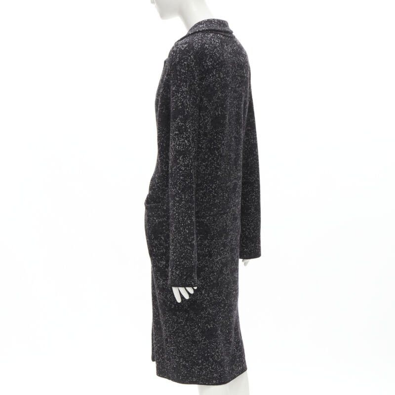 Theory THEORY black grey speckle wool blend knitted robe coat S Size S / US 4 / IT 40 - 6 Thumbnail