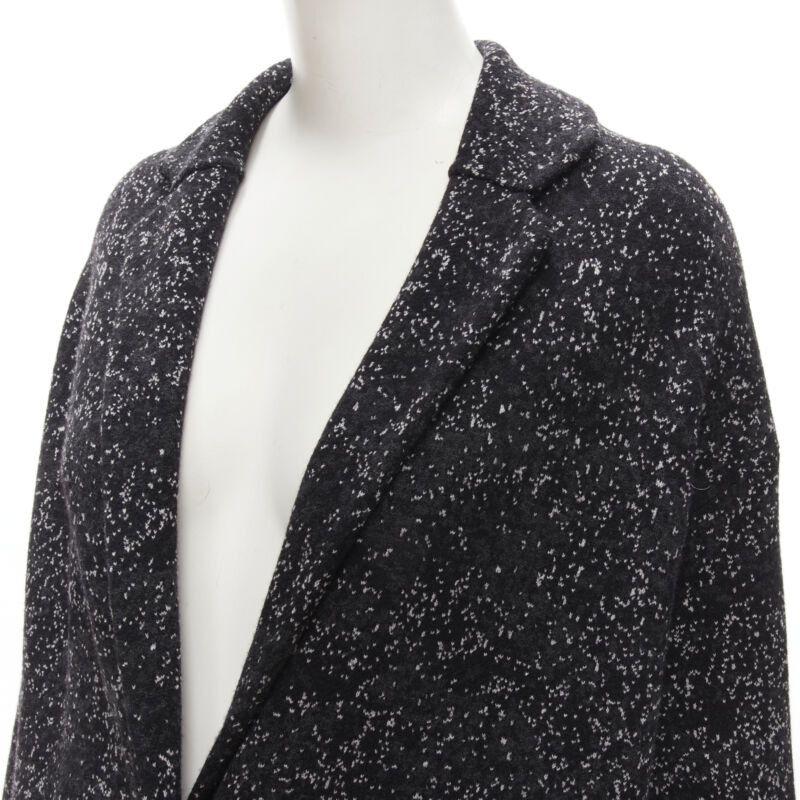 Theory THEORY black grey speckle wool blend knitted robe coat S Size S / US 4 / IT 40 - 2 Thumbnail