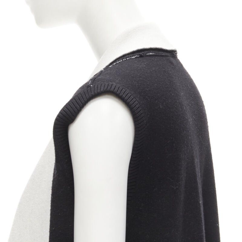 Alice + Olivia ALICE OLIVIA 100% wool black grey waterfall draped collar long vest XS Size XS / US 0-2 / IT 36-38 - 6 Thumbnail