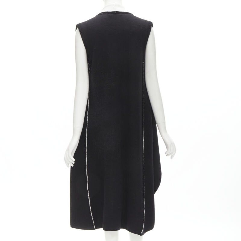 Alice + Olivia ALICE OLIVIA 100% wool black grey waterfall draped collar long vest XS Size XS / US 0-2 / IT 36-38 - 4 Thumbnail