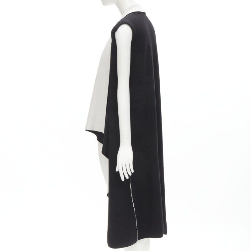 Alice + Olivia ALICE OLIVIA 100% wool black grey waterfall draped collar long vest XS Size XS / US 0-2 / IT 36-38 - 5 Thumbnail