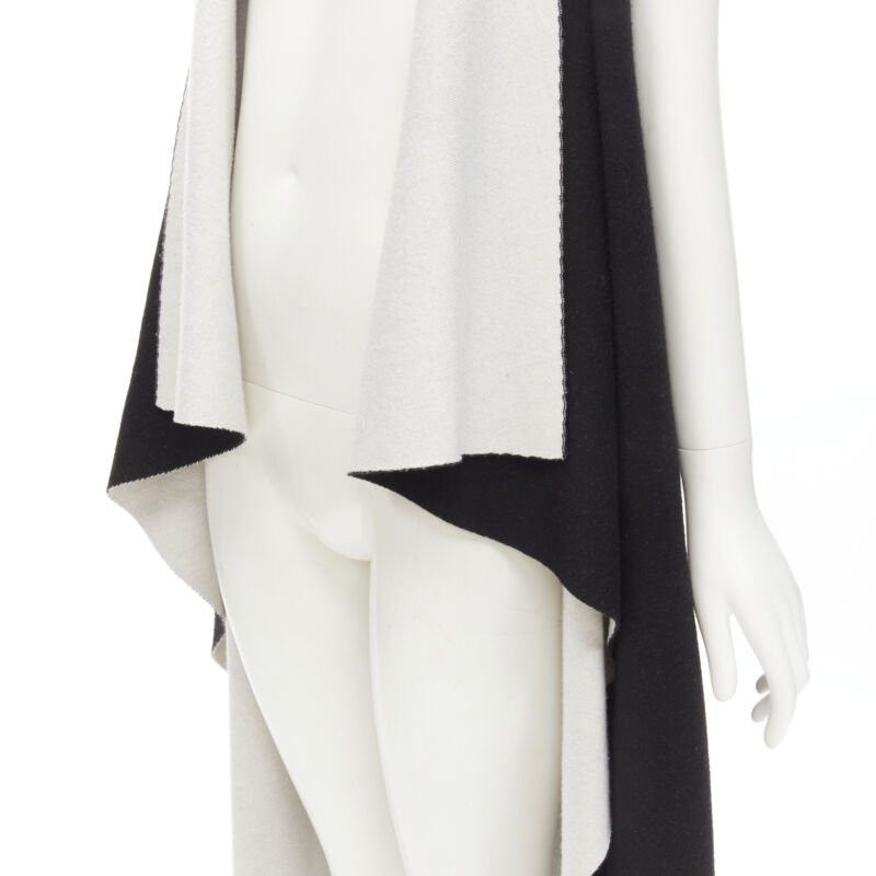 Alice + Olivia ALICE OLIVIA 100% wool black grey waterfall draped collar long vest XS Size XS / US 0-2 / IT 36-38 - 8 Thumbnail