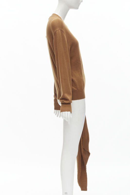 MONSE MONSE brown 100% wool XL safety pin draped hem sweater M Size M / US 6-8 / IT 42-44 - 4 Thumbnail