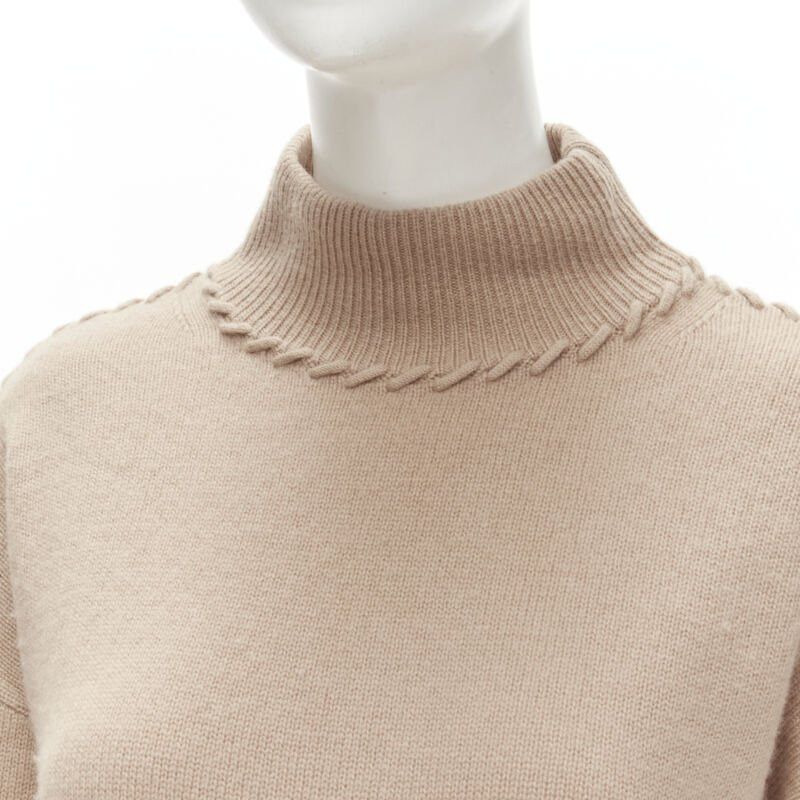 Theory THEORY 100% cashmere light brown whipstitch detail dropped shoulder turtleneck S Size S / US 4 / IT 40 - 7 Thumbnail
