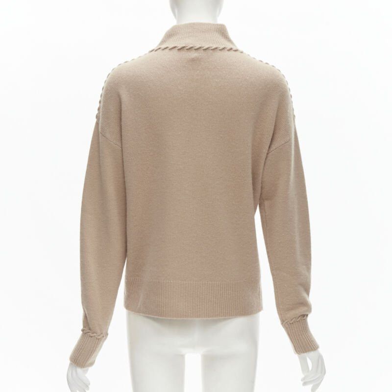 Theory THEORY 100% cashmere light brown whipstitch detail dropped shoulder turtleneck S Size S / US 4 / IT 40 - 5 Thumbnail
