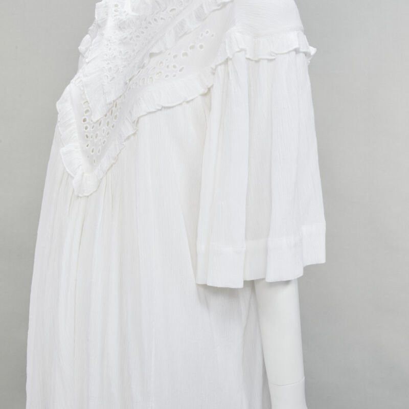 Isabel Marant ISABEL MARANT ETOILE white viscose eyelet ruffle collar boho dress FR40 M Size M / US 6-8 / IT 42-44 - 7 Thumbnail
