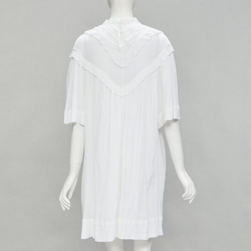 Isabel Marant ISABEL MARANT ETOILE white viscose eyelet ruffle collar boho dress FR40 M Size M / US 6-8 / IT 42-44 - 5 Thumbnail