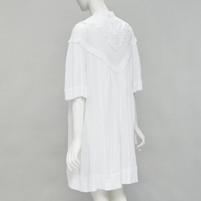 Isabel Marant ISABEL MARANT ETOILE white viscose eyelet ruffle collar boho dress FR40 M Size M / US 6-8 / IT 42-44 - 6 Thumbnail