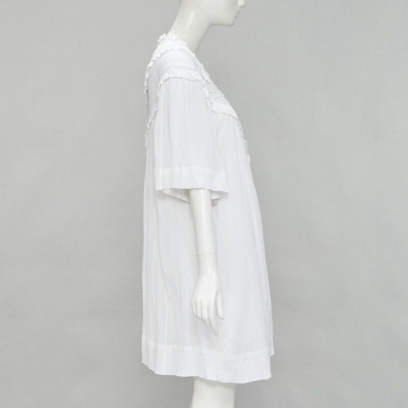 Isabel Marant ISABEL MARANT ETOILE white viscose eyelet ruffle collar boho dress FR40 M Size M / US 6-8 / IT 42-44 - 4 Thumbnail