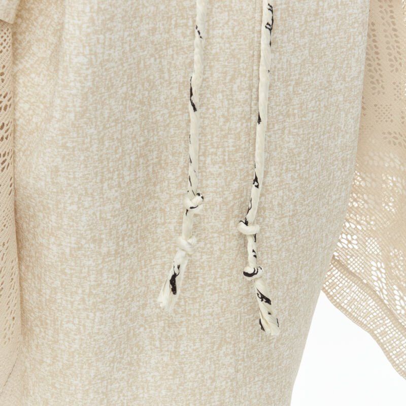 Chloe new CHLOE 2019 Sandy Khaki speckle bohemian crochet sleeves layered dress FR40 M Size M / US 6-8 / IT 42-44 - 8 Thumbnail