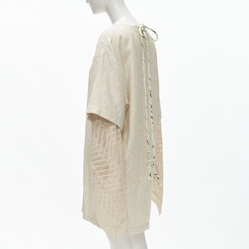 Chloe new CHLOE 2019 Sandy Khaki speckle bohemian crochet sleeves layered dress FR40 M Size M / US 6-8 / IT 42-44 - 6 Thumbnail