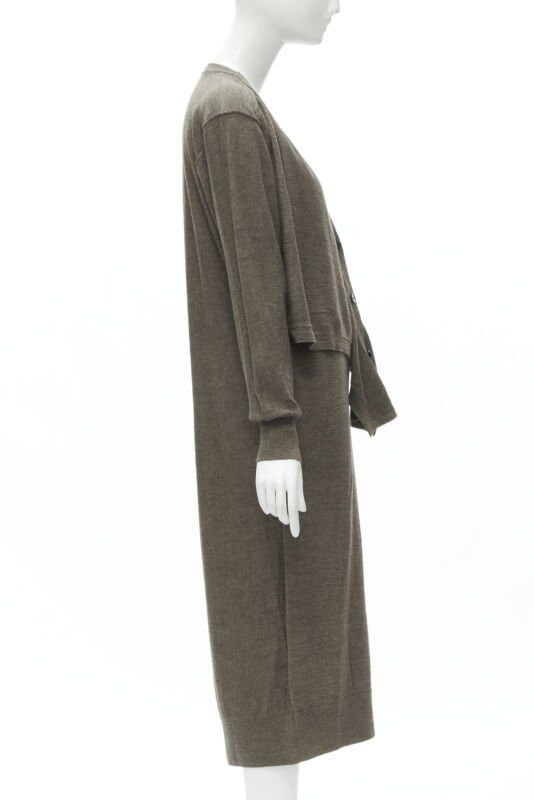 Lemaire LEMAIRE brown merino wool blend tie front cardigan sweater dress XS Size XS / US 0-2 / IT 36-38 - 5 Thumbnail