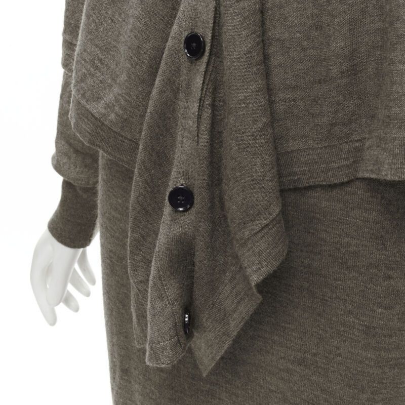 Lemaire LEMAIRE brown merino wool blend tie front cardigan sweater dress XS Size XS / US 0-2 / IT 36-38 - 2 Thumbnail