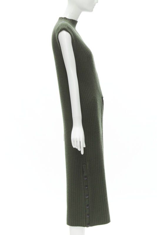 Rag & Bone RAG & BONE 100% merino wool braid detail ribbed button side sweater dress S Size S / US 4 / IT 40 - 4 Thumbnail