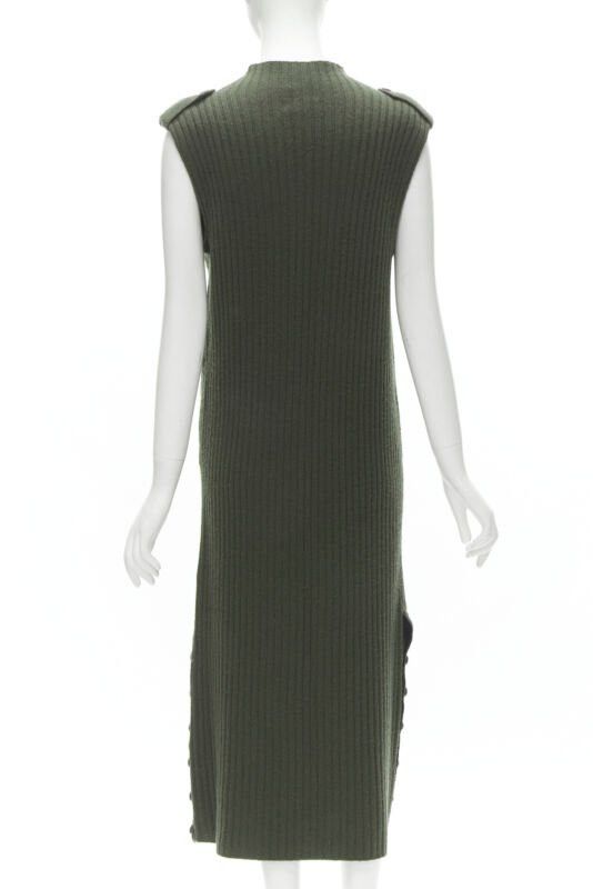 Rag & Bone RAG & BONE 100% merino wool braid detail ribbed button side sweater dress S Size S / US 4 / IT 40 - 5 Thumbnail