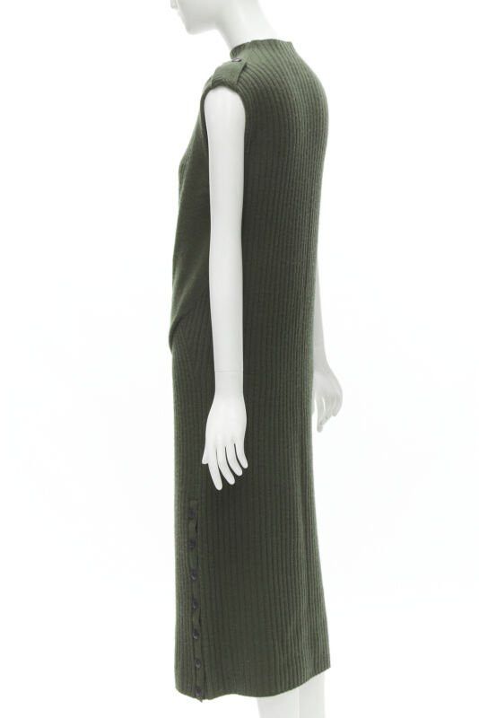 Rag & Bone RAG & BONE 100% merino wool braid detail ribbed button side sweater dress S Size S / US 4 / IT 40 - 6 Thumbnail