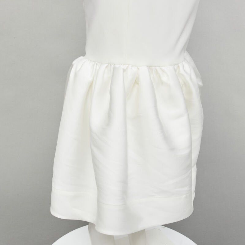 Solace London SOLACE Tove Midi white polyester ruffle cascade shoulder flounce dress UK12 M Size M / US 6-8 / IT 42-44 - 8 Thumbnail