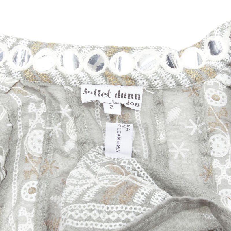 Other JULIET DUNN LONDON grey floral print silver pailette flared hem jacket US2 S Size M / US 6-8 / IT 42-44 - 10 Thumbnail