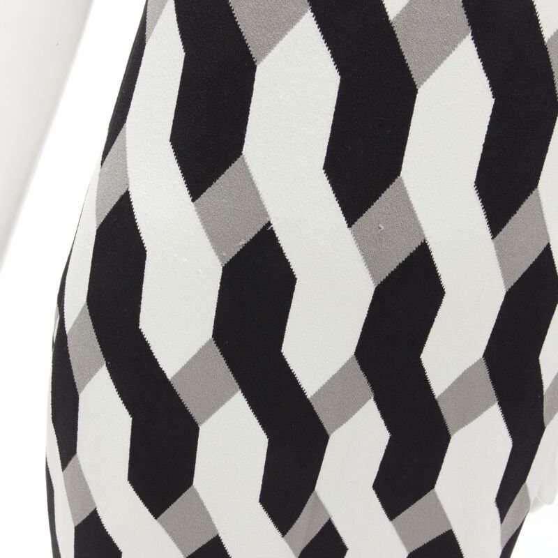 Rag & Bone RAG & BONE black grey geometric woven cut out knitted dress S Size S / US 4 / IT 40 - 8 Thumbnail