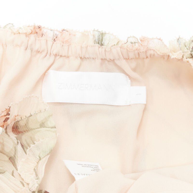 Zimmermann ZIMMERMANN 100% silk blush pink floral print ruffle trim summer dress Sz.1 S Size XS / US 0-2 / IT 36-38 - 8 Thumbnail