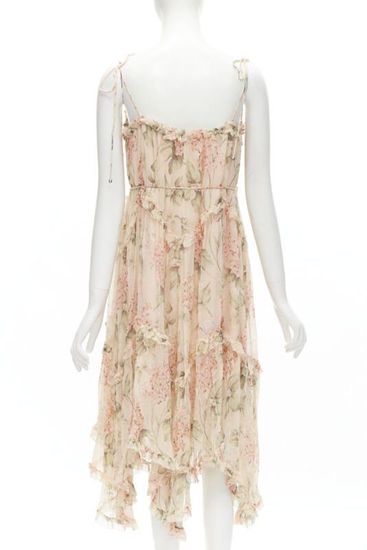 Zimmermann ZIMMERMANN 100% silk blush pink floral print ruffle trim summer dress Sz.1 S Size XS / US 0-2 / IT 36-38 - 5 Thumbnail