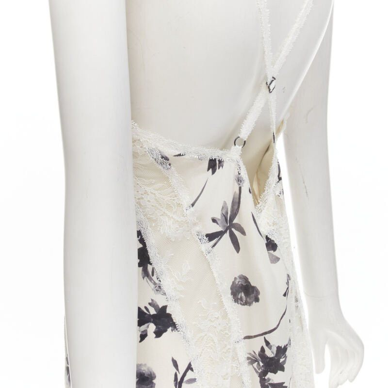 Alice + Olivia new ALICA OLVIA Floral Crown 100% silk printed lace trim ruffle maxi dress US6 M Size M / US 6-8 / IT 42-44 - 2 Thumbnail
