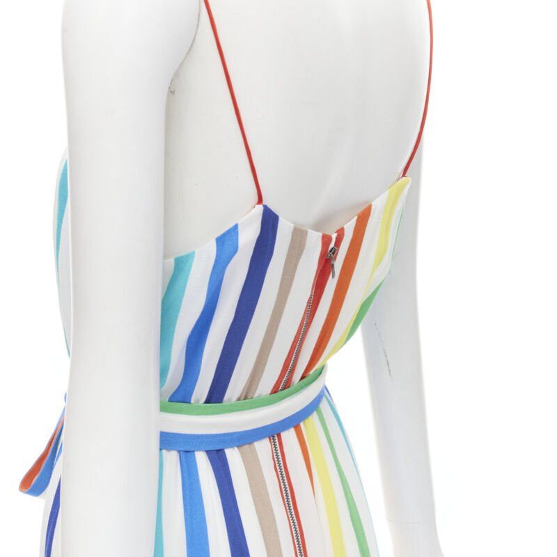 Alice + Olivia ALICE OLIVIA rainbow striped belted midi dress US4 Size S / US 4 / IT 40 - 8 Thumbnail