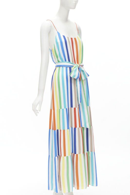 Alice + Olivia ALICE OLIVIA rainbow striped belted midi dress US4 Size S / US 4 / IT 40 - 3 Thumbnail