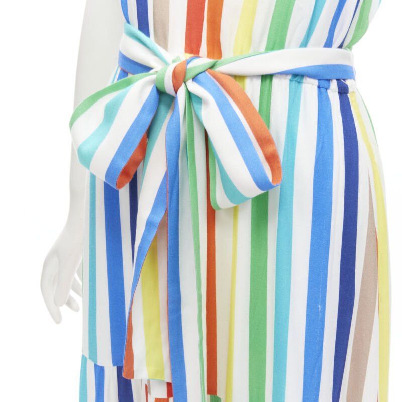 Alice + Olivia ALICE OLIVIA rainbow striped belted midi dress US4 Size S / US 4 / IT 40 - 2 Thumbnail