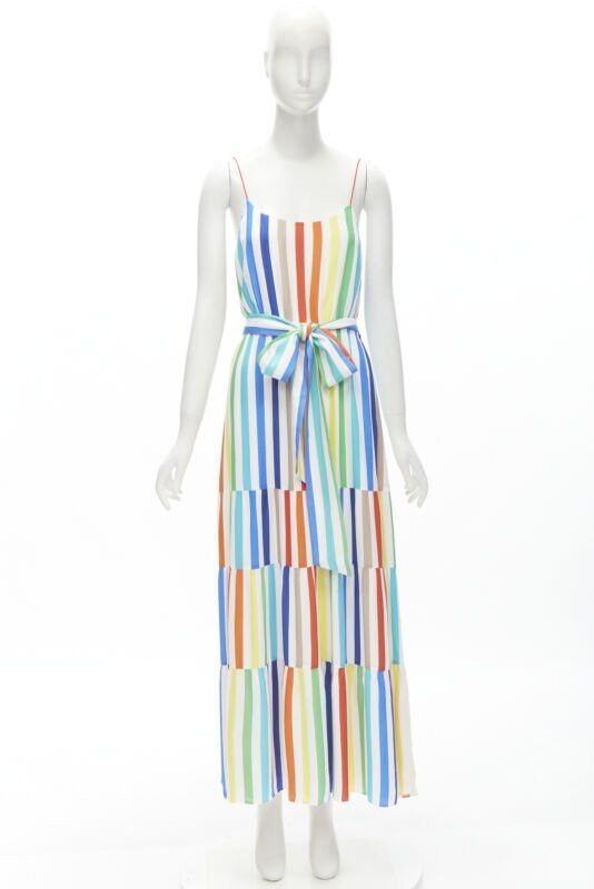 Alice + Olivia ALICE OLIVIA rainbow striped belted midi dress US4 Size S / US 4 / IT 40 - 10 Thumbnail