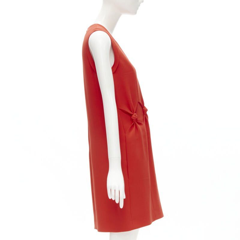 Victoria Beckham VVB VICTORIA BECKHAM red polyester crepe knot detail cocktail dress UK8 S Size S / US 4 / IT 40 - 4 Thumbnail