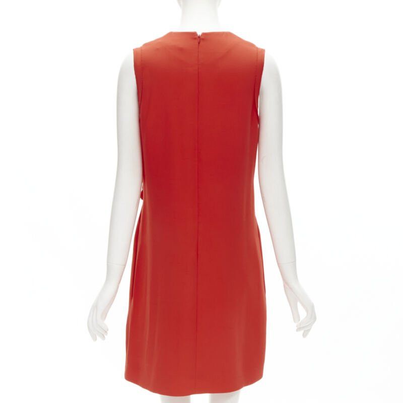 Victoria Beckham VVB VICTORIA BECKHAM red polyester crepe knot detail cocktail dress UK8 S Size S / US 4 / IT 40 - 5 Thumbnail