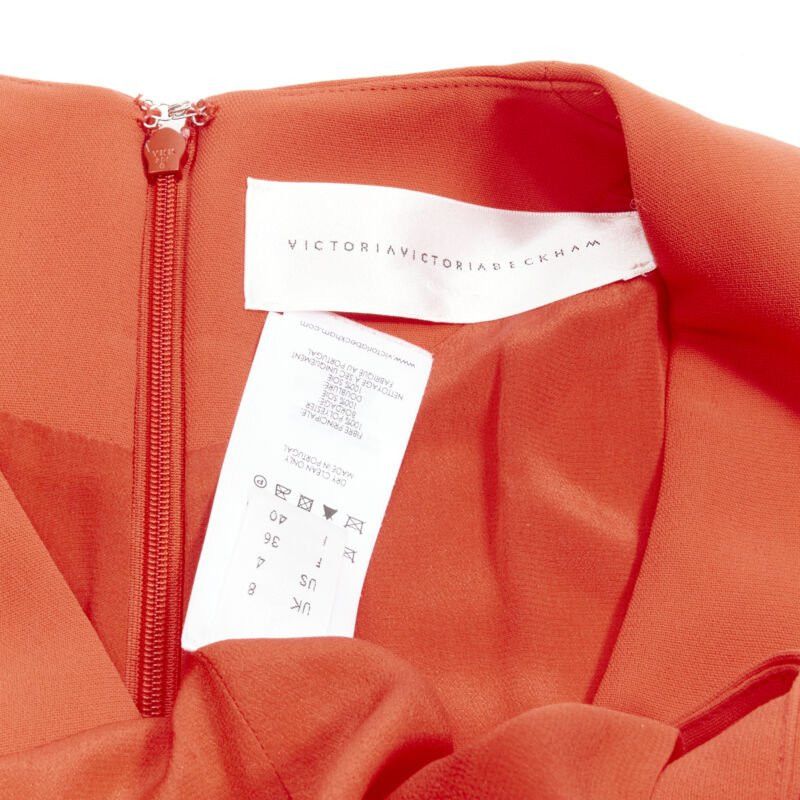 Victoria Beckham VVB VICTORIA BECKHAM red polyester crepe knot detail cocktail dress UK8 S Size S / US 4 / IT 40 - 9 Thumbnail