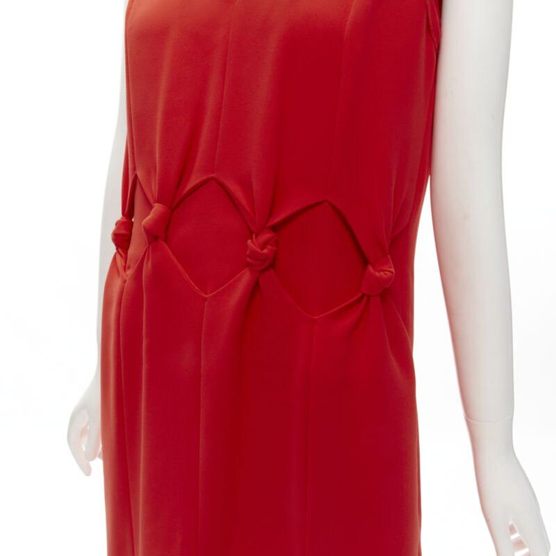 Victoria Beckham VVB VICTORIA BECKHAM red polyester crepe knot detail cocktail dress UK8 S Size S / US 4 / IT 40 - 2 Thumbnail