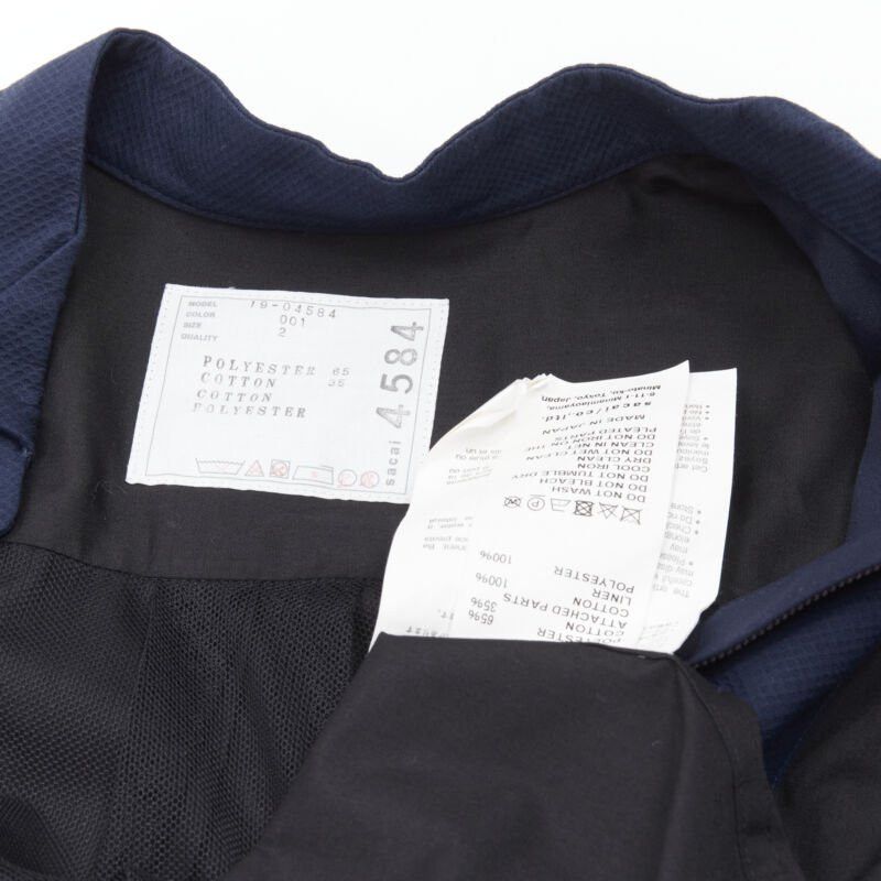 Sacai SACAI navy tuxedo bib collar black cotton pleated skirt belted midi dress JP2 M Size M / US 6-8 / IT 42-44 - 9 Thumbnail