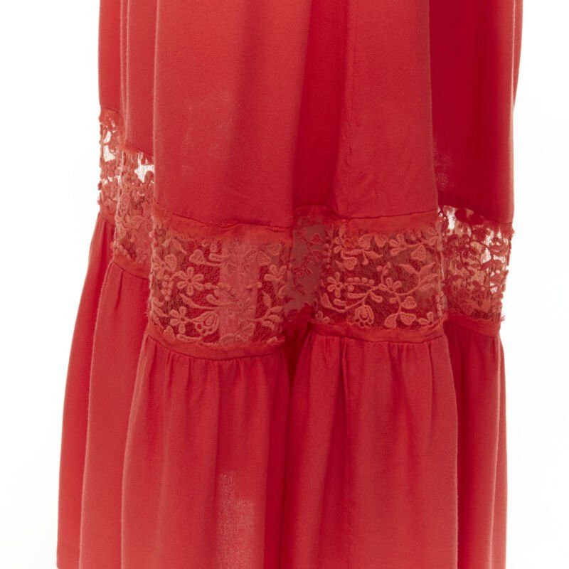 Alice + Olivia ALICE OLIVIA frayed edge ruffle collar lace trim maxi dress US2 S Size S / US 4 / IT 40 - 2 Thumbnail