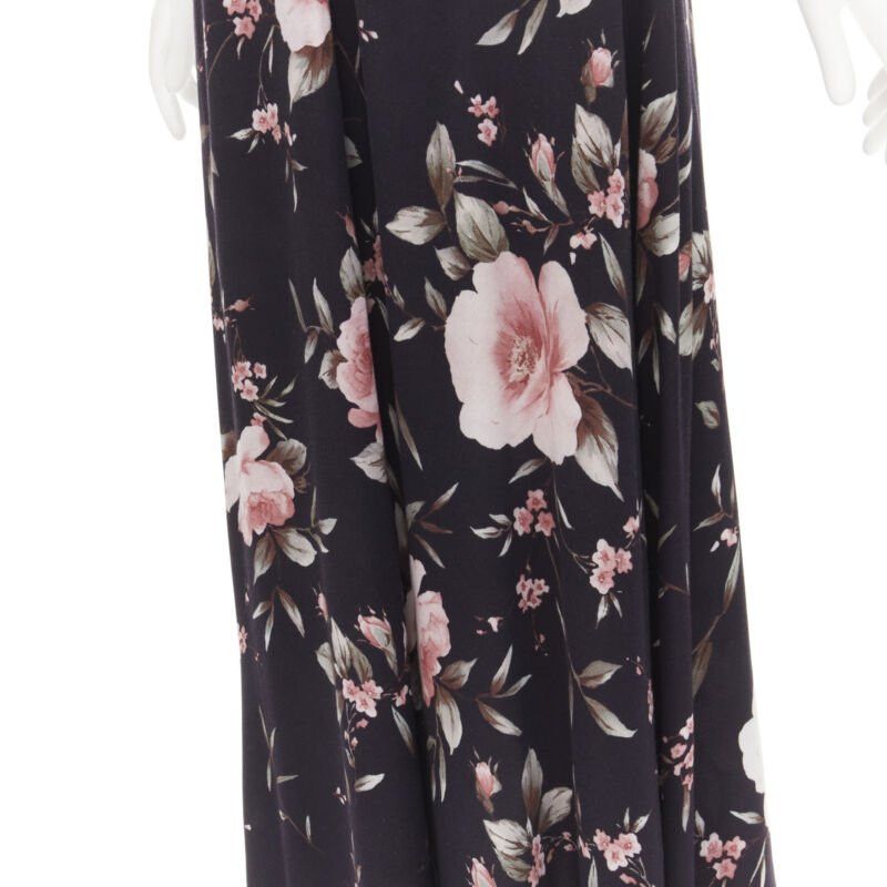 Alice + Olivia ALICE OLIVIA black pink rose floral print viscose midi slip dress US4 S Size S / US 4 / IT 40 - 8 Thumbnail